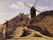 Corot Camille The Moulin of the Calette in Montmartre oil painting reproduction